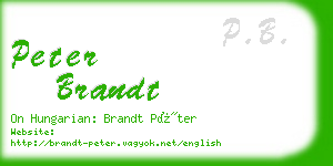 peter brandt business card